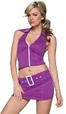 Fanta Girl Purple Soda Dress Sexy Adult Halloween Costume Skimpy Retro 1970s Go Go Dancer Outfit