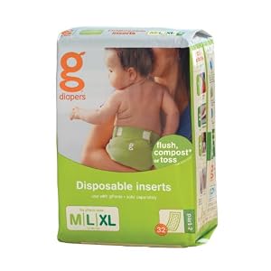 gDiapers gRefills size M/L ***ONE 32 COUNT PACKAGE***