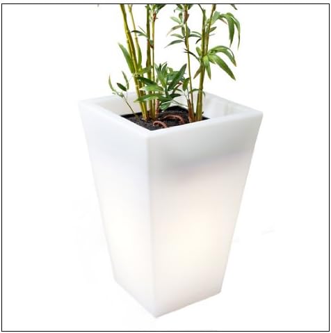 OFFI Home MEG-HUGO700 Hugo Pot Tall Lighted Planter, White