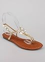 Metallic Rhinestone Shield Slingback Sandal