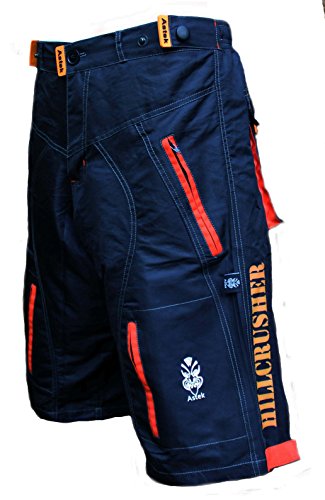 Cheap Astek Men's Orange Black MTB BMX Baggy Padded Mountain Bike Shorts