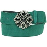 Nine West Women's Suede Panel Jewel Buckle Belt
