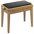 Stagg Piano Bench - Oak and Black Velvet