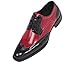 Bolano Mens Two-Toned Black and Red Classic Smooth Dress Shoe with Wing-Tip and Perforated Detailing: Style Elwyn Red-212