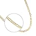 14k Yellow Gold 2.0mm Figaro Link Hollow Chain Necklace 16 to 24 Inches with Spring Ring Clasps