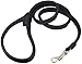 Dogs My Love 4ft Long Round Genuine Rolled Leather Dog Leash Black (Small: 3/8