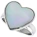 Sterling Silver Heart Ring w/ Mother of Pearl, 5/8 (15mm) wide