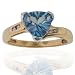 10K Yellow Gold Teal Topaz & Diamond Ring