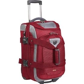 High Sierra Sports Company AT456 - Adventure Travel - Carry-On Drop Bottom Wheeled Duffel - Cardinal Red-Tungsten-Black