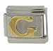 SilverBin Gold Tone Letter Initial G Stainless Steel Italian Charm Link
