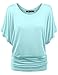 Mirity Womens Short Sleeve Boat Neck Cute Solid Shirring Dolman Drape Tops