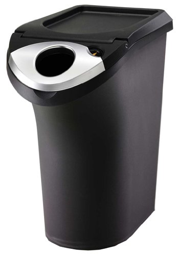 simplehuman 22.5-Liter / 6-Gallon Front-Load Recycler, Black Plastic