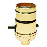 Pass & Seymour 6098PGCC20 Medium Base, Push Through Metal Shell, Electrolier Single Circuit Lamp Holder