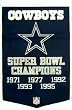 Dallas Cowboys 24"x36" Wool Dynasty Banner - Football Sports Merchandise