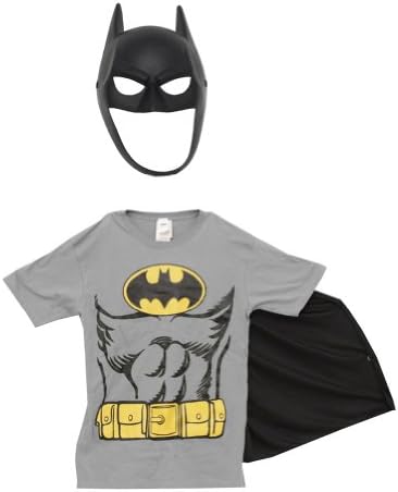 Batman DC Comics Costume Adult T-Shirt Tee With Mask And Removable Cape