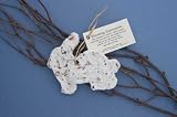 New Cast Paper Art Ornament-Bunny Set Of 6 Recycled Cotton Fiber Flowers Wildflower Seeds Decoration