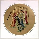 Group of Musical Angels Facing Left (Tondo) - Fra Angelico Art Print Poster 14 x 14