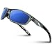RIVBOS Polarized Sports Sunglasses Driving Sun Glasses Shades for Men Women Tr 90 Unbreakable Frame for Cycling Baseball Running Rb833 833-transparent Grey ice Blue