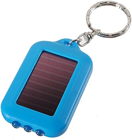 Blue 3 LED Solar Panel Energy Flashlight Torch Lamp Keychain