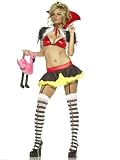Sexy Queen of Hearts Costume Royalty Victorian Mini Skirt Bra Top Fairytale Theatre Costumes 5 Pc Set