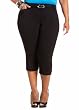 Ashley Stewart Womens Plus Size Millennium Belted Capri Pant