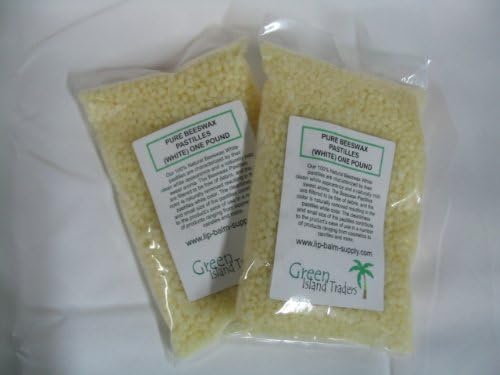 Natural White Beeswax Pellets, Pastilles (Naturally Whitened) 1 Pound
