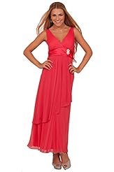 Junior V-neck Lace  Draped Flowy Sheer  Chiffon/Polyester Empire   Waistline Sleeveless Spaghetti Strap Maxi Dress  With a Bow(s) and Rhinestones