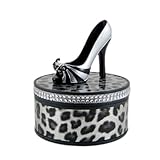 Animal Print Shoe Jewelry Box Black and White Leopard Print