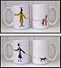 Kitchen & Housewares : Pair of Dog Mugs, Man & Women