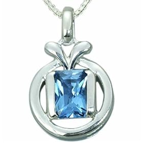 Buy 1.75 Carats Genuine Radiant Cut London Blue Topaz Sterling Silver Pendant Necklace by Peora