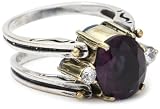 BORA Reversible Amethyst and Blue Topaz Ring, Size 7