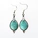 Tagoo Sliver Alloy Tear Turquoise Retro Style Earrings Green