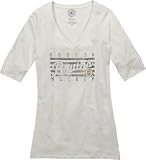 NHL Women's Boston Bruins Base Layer V-Neck T-Shirt T-Shirt (White, Medium)