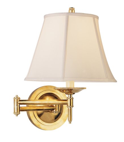 Alvin Collection Natural Brass Plug-In Swing Arm Wall Light