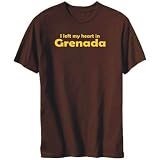 T-Shirt Mens Brown   I LEFT MY HEART IN Grenada   Countries Large