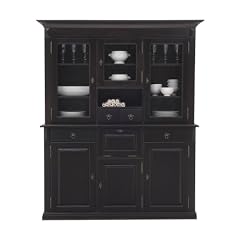 Ambientehome 52153 Buffet Kura Eiche 48 x 170 x 204 cm, schwarz Kolonialstil