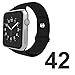 Apple Watch Band, GKKIOO Soft Silicone Replacement Sports Wristbands Straps for iWatch Wrist Watch (42mm Models, Classic Black)