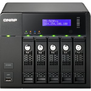 Qnap Intel Atom D2700 2.13GHz/1GB RAM/2GbE/5SATA3/2eSATA/USB3.0/5-Bay Tower Turbo NAS Server for SMBs (TS-569-PRO-US) On Sale