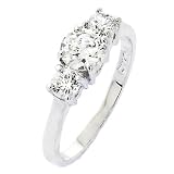 Image of Ciara's Three Stone CZ Diamond Engagement Ring