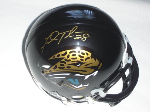 Fred Taylor Autographed/Hand Signed Jacksonville Jaguars Replica Mini Helmet (Gold Autograph)