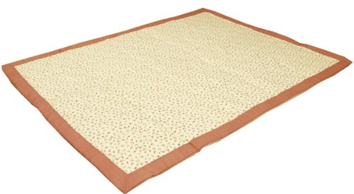 カントリー風 小花柄 国産綿ラグ 『エンジェル』 ローズ 190×240cm
