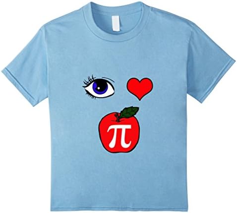 I Love Apple Pi Pie Pun T-Shirt for Math Calculus Students - Kids 6 - Baby Blue