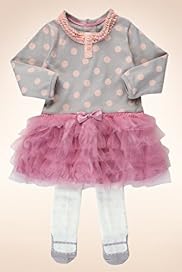2 Piece Autograph Cotton Rich Spotted Tutu Dress Tights Outfit