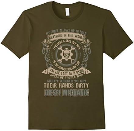 Men's Mechanic shirt-My craft allow me to do anything Large Olive