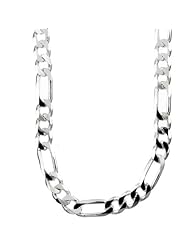Sterling Essentials Sterling Silver 24-inch Diamond-Cut Figaro Chain (8mm)