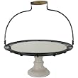 Ceramic and Metal Cake Plate on Stand with Carrier Handle
