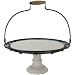 Ceramic and Metal Cake Plate on Stand with Carrier Handle