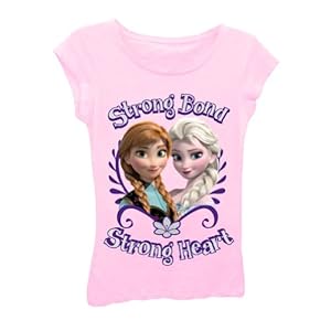 Disney Frozen Strong Bond Strong Heart Girls Pink T-Shirt | 4