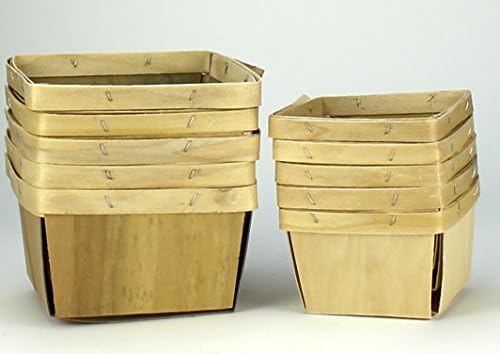 Wooden Berry Baskets: 5- 1 Quart &amp; 5- 1 Pint (10 Total)