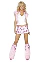 School Girl Sexy Halloween Costume Naughty Sorority Schoolgirl Lingerie Skimpy Skirt Adult Outfit Roma